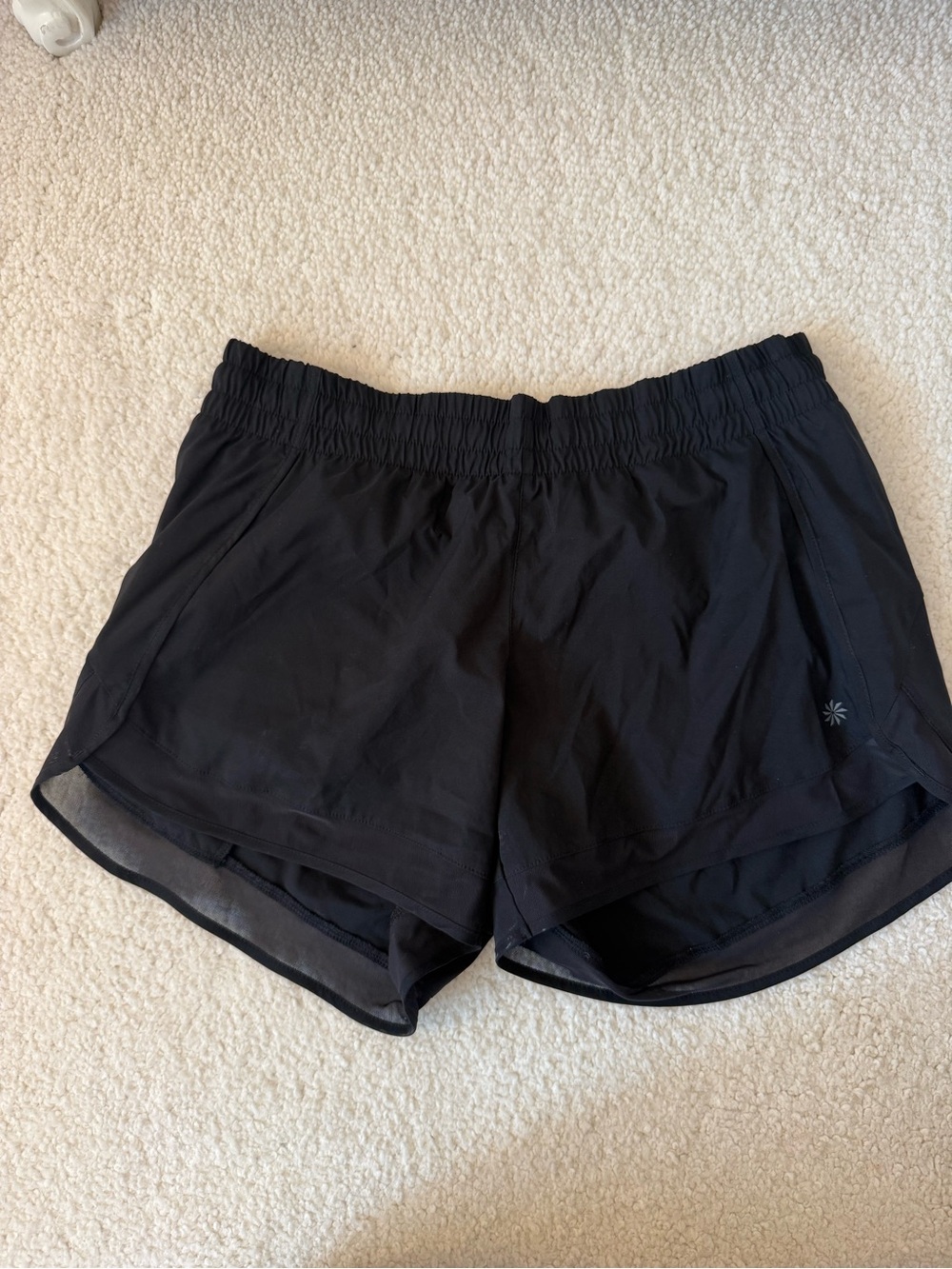 Athleta Black Layered Running Shorts